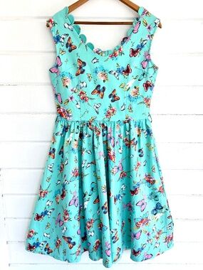 LINDY BOP 'Daria" Butterflies 1950's Swing Dress - US M